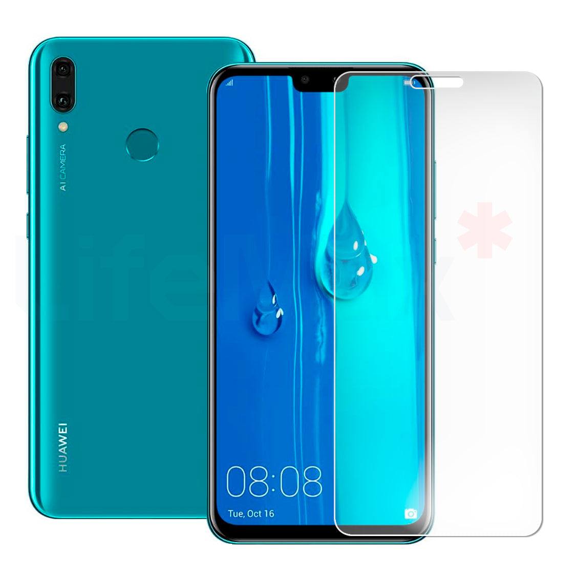 Lamina de Vidrio Templado Completa Resistente Compatible con Huawei Y9 2019