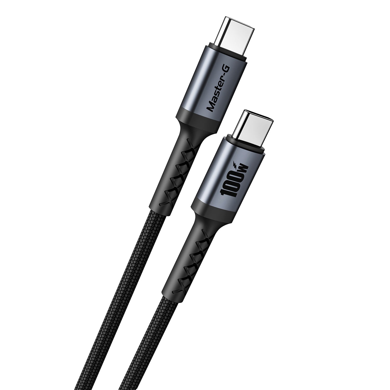 Cable USB-C a USB-C Master-G Carga Rapida 100W Cable Trenzado 1 Metro Antinudos - Mayorista de Tecnología