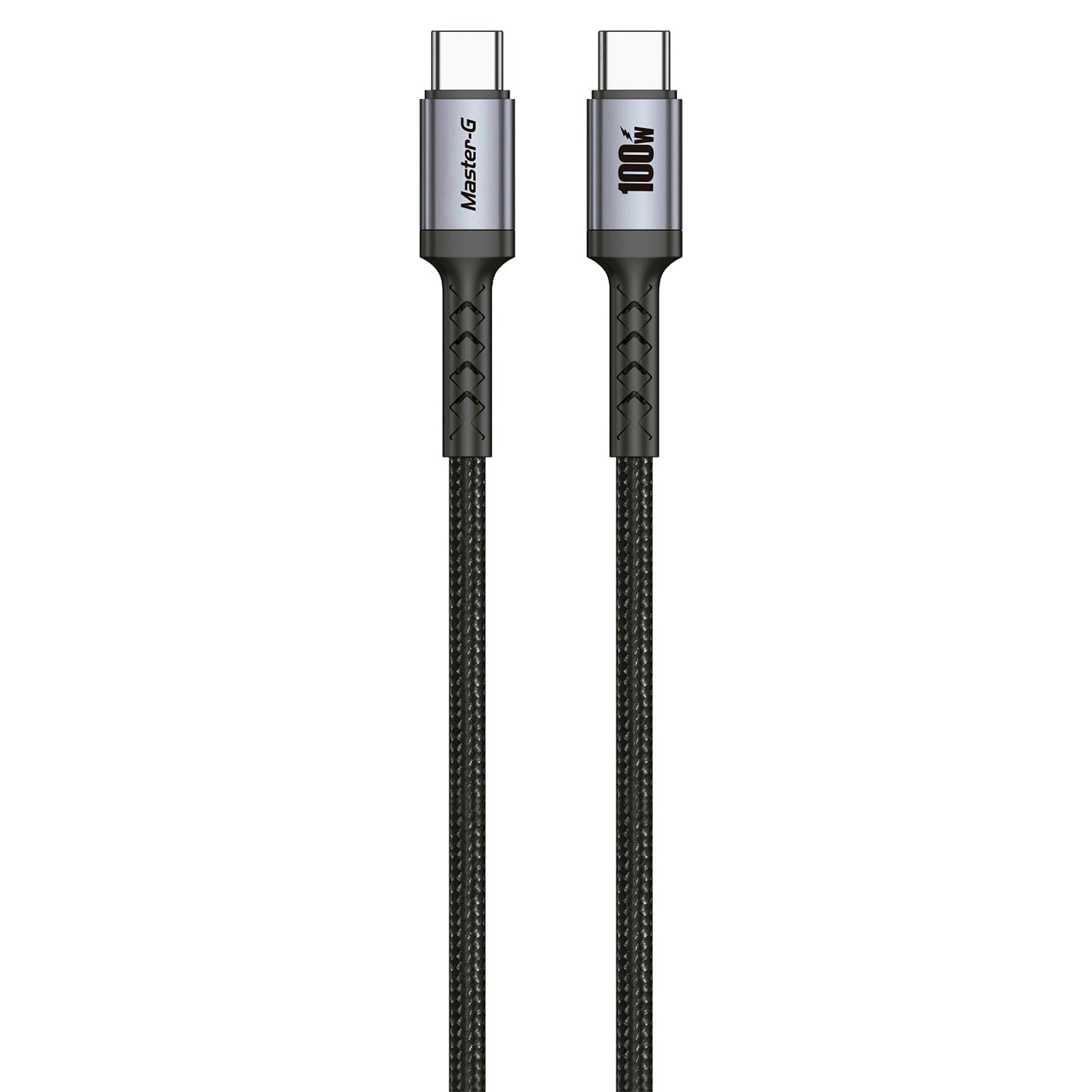 Cable USB-C a USB-C Master-G Carga Rapida 100W Cable Trenzado 1 Metro Antinudos