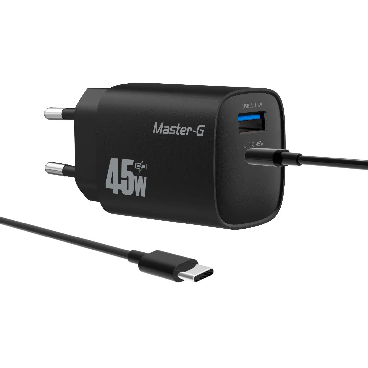 Cargador Master-G Carga Rapida 45w Multipuerto + Cable USB-C