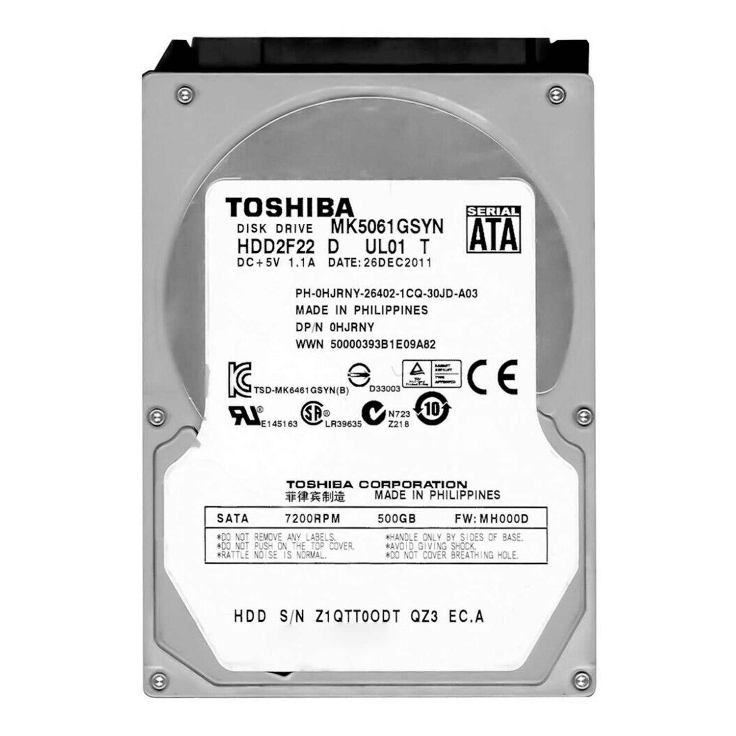 Disco Duro Interno Toshiba 500GB 2.5" HDD SATA 7200RPM [ MK5061GSYN ] Open Box - Mayorista de Tecnología