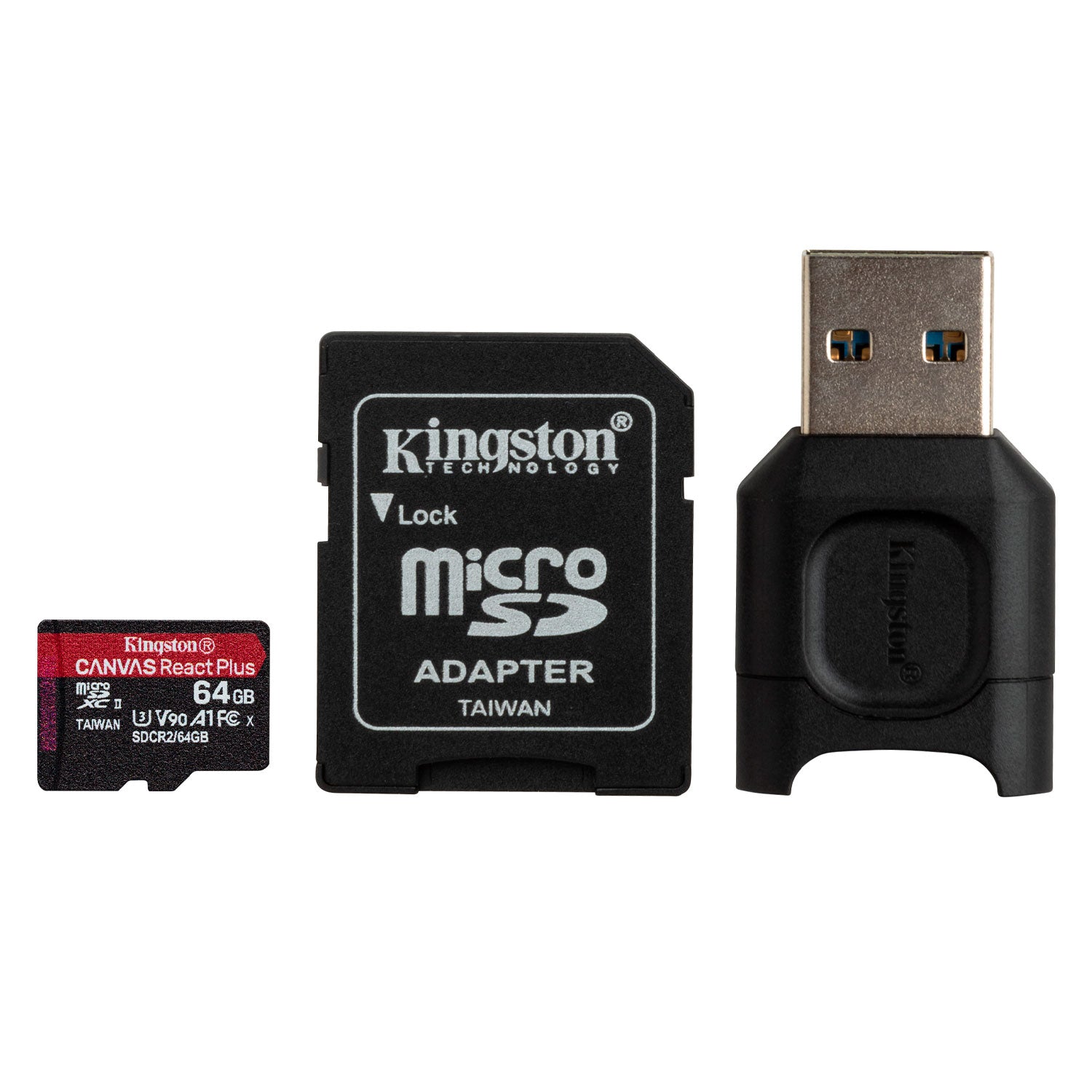 Tarjeta Memoria Kingston Canvas React Kit 64GB + MicroSDXC | Lifemax