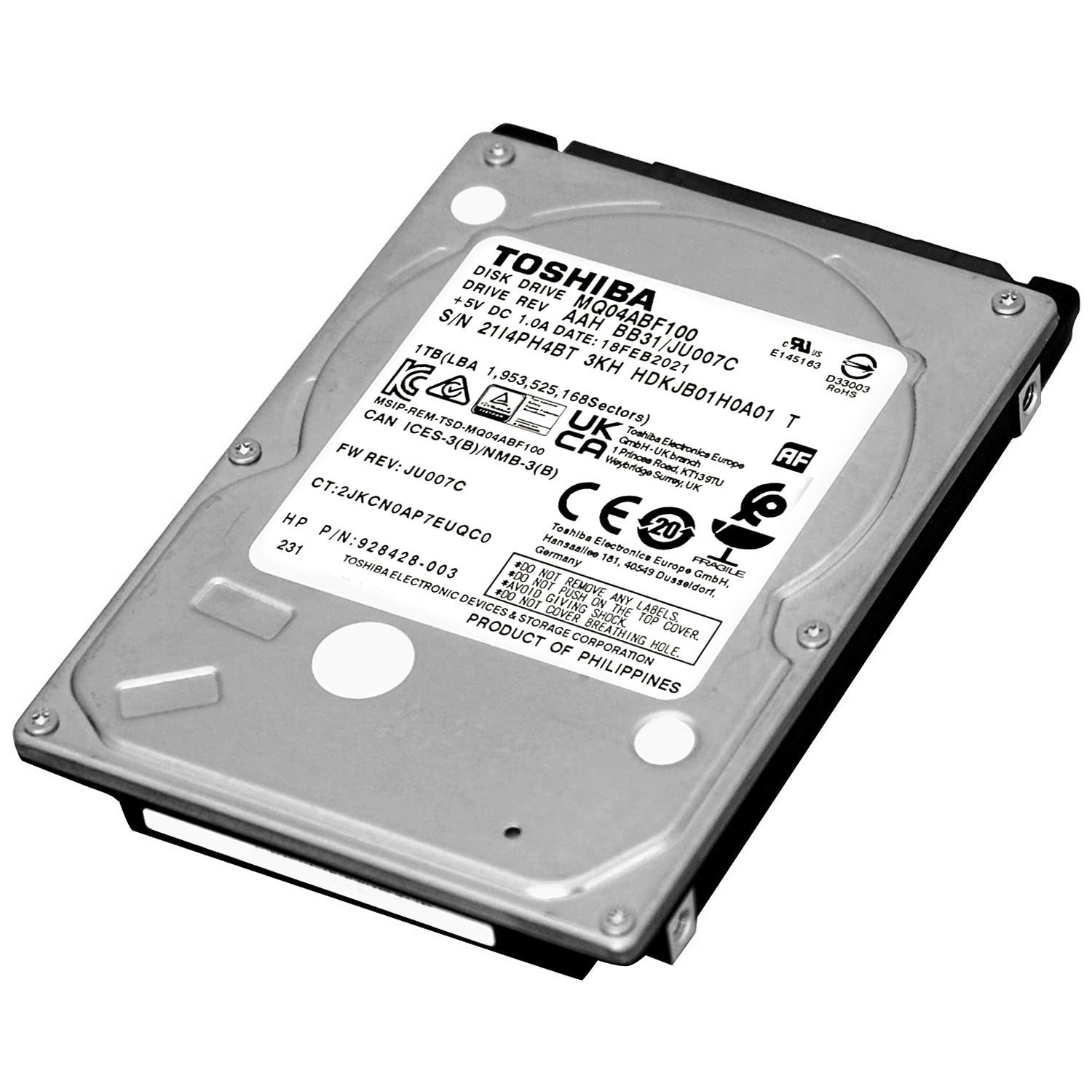 Disco Duro Interno Toshiba 2.5'' 1TB HDD 5400RPM SATA3/SATA [ MQ01ABD100 ] Open Box - LifeMax Distribuidora