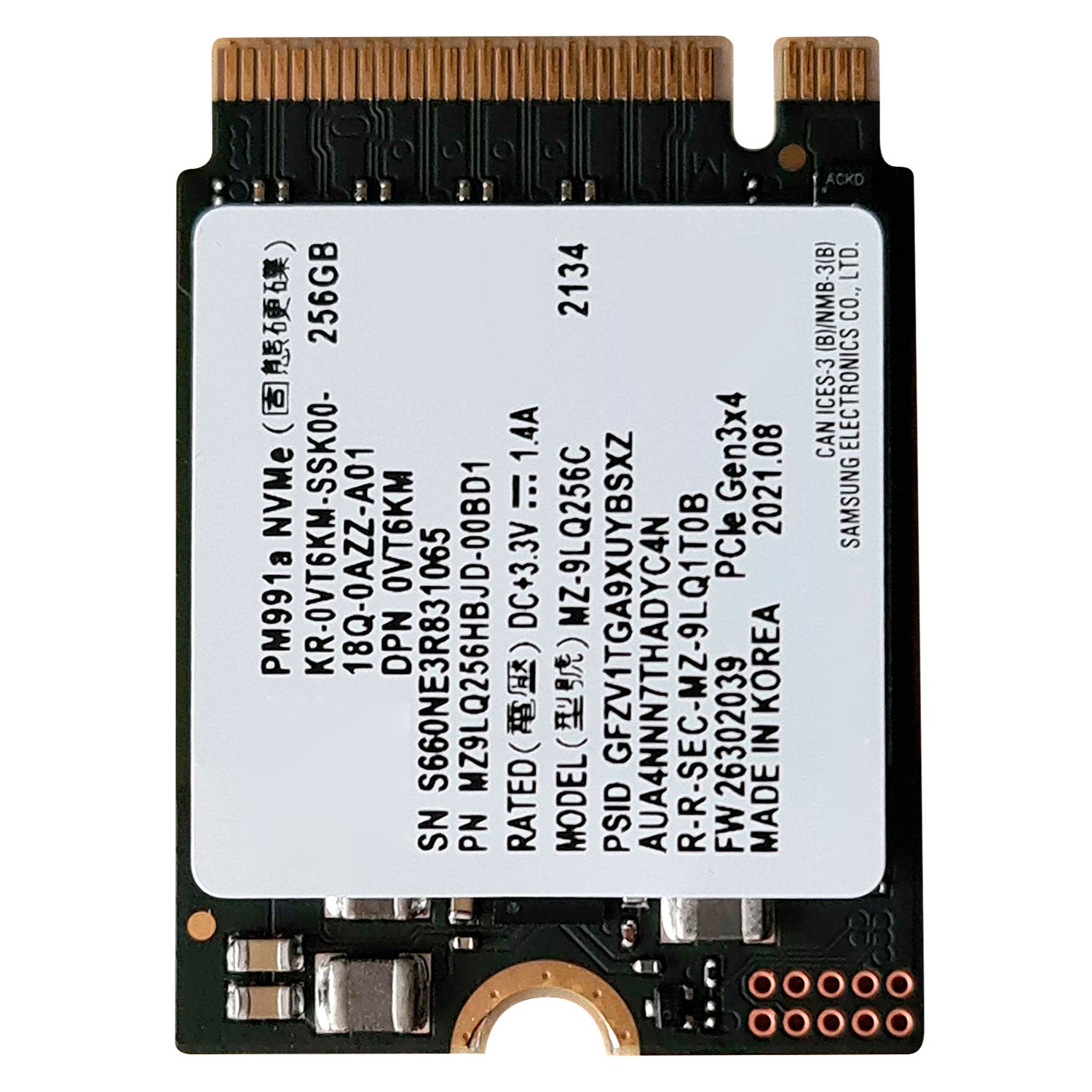 Disco SSD M.2 Samsung PM991a 256GB NVMe PCIe Gen3x4 MZ-9LQ256C [ MZ9LQ256HBJD-00BD1 ] Open Box - LifeMax Distribuidora