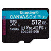 Tarjeta MicroSD Kingston Canvas Go! Plus 512GB SDCG3/512GBSP | Lifemax