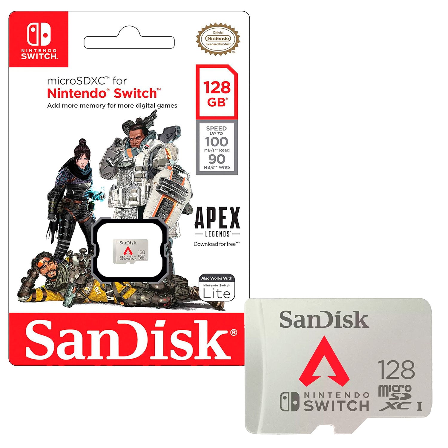 Tarjeta de Memoria MicroSDXC Nintendo Switch 128GB SanDisk Apex Legends UHS-I U3 4K 100MB/s - Mayorista de Tecnología