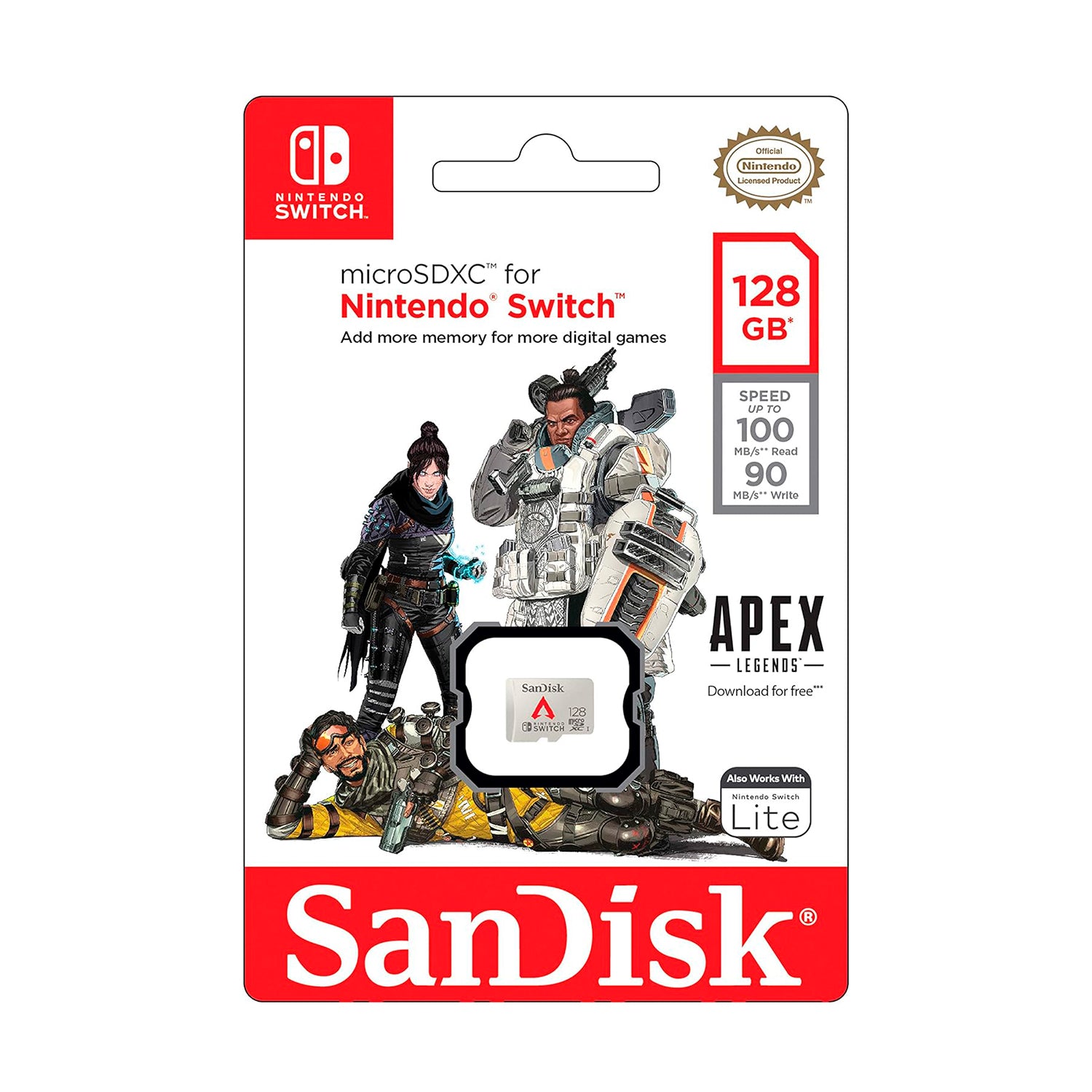 Tarjeta de Memoria MicroSDXC Nintendo Switch 128GB SanDisk Apex Legends UHS-I U3 4K 100MB/s