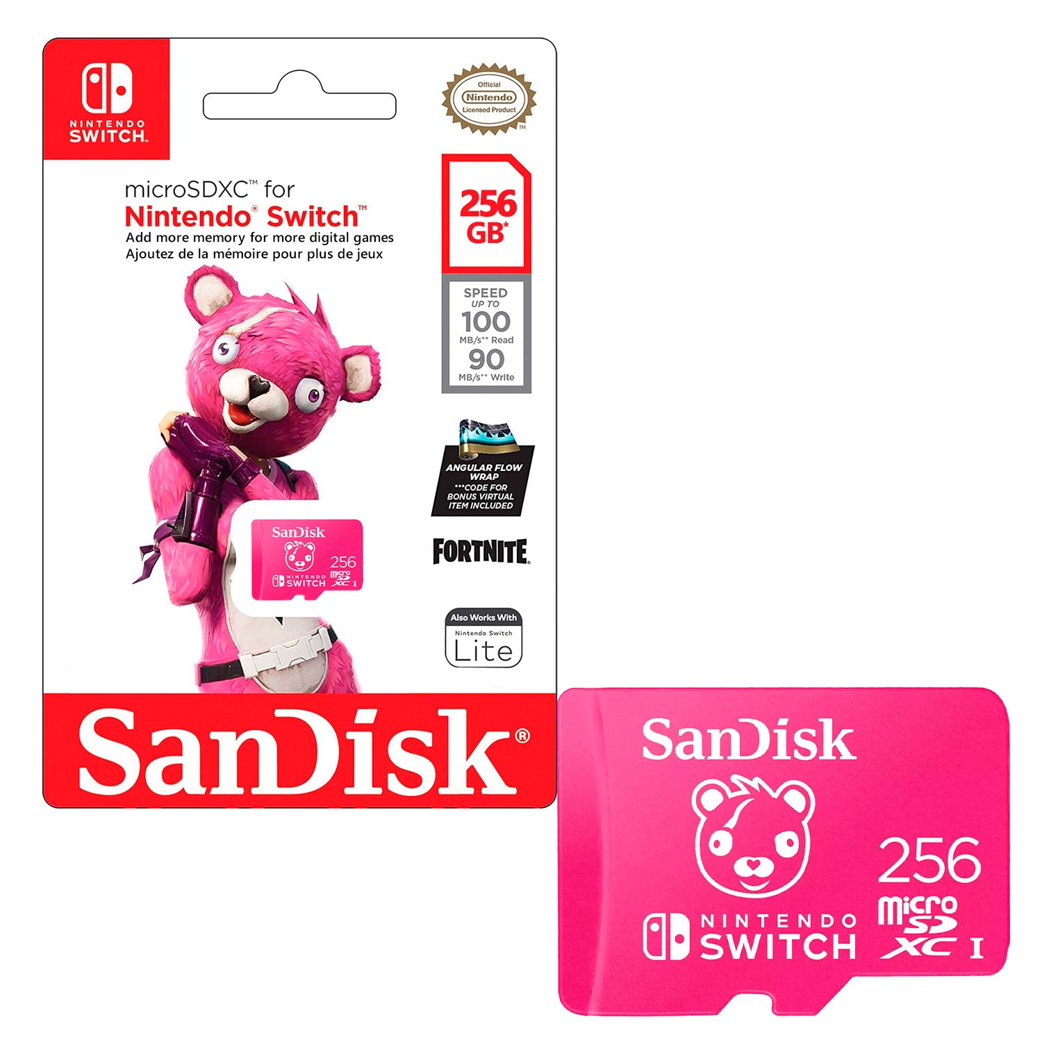 Tarjeta de Memoria MicroSDXC Nintendo Switch 256GB SanDisk Fortnite UHS-I U3 4K 100MB/s - Mayorista de Tecnología