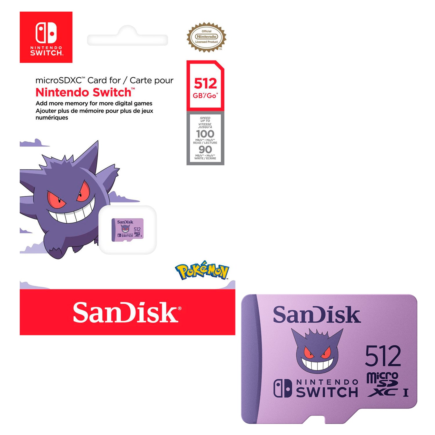 Tarjeta MicroSDXC SanDisk 512GB Nintendo Switch Pokemon 4K