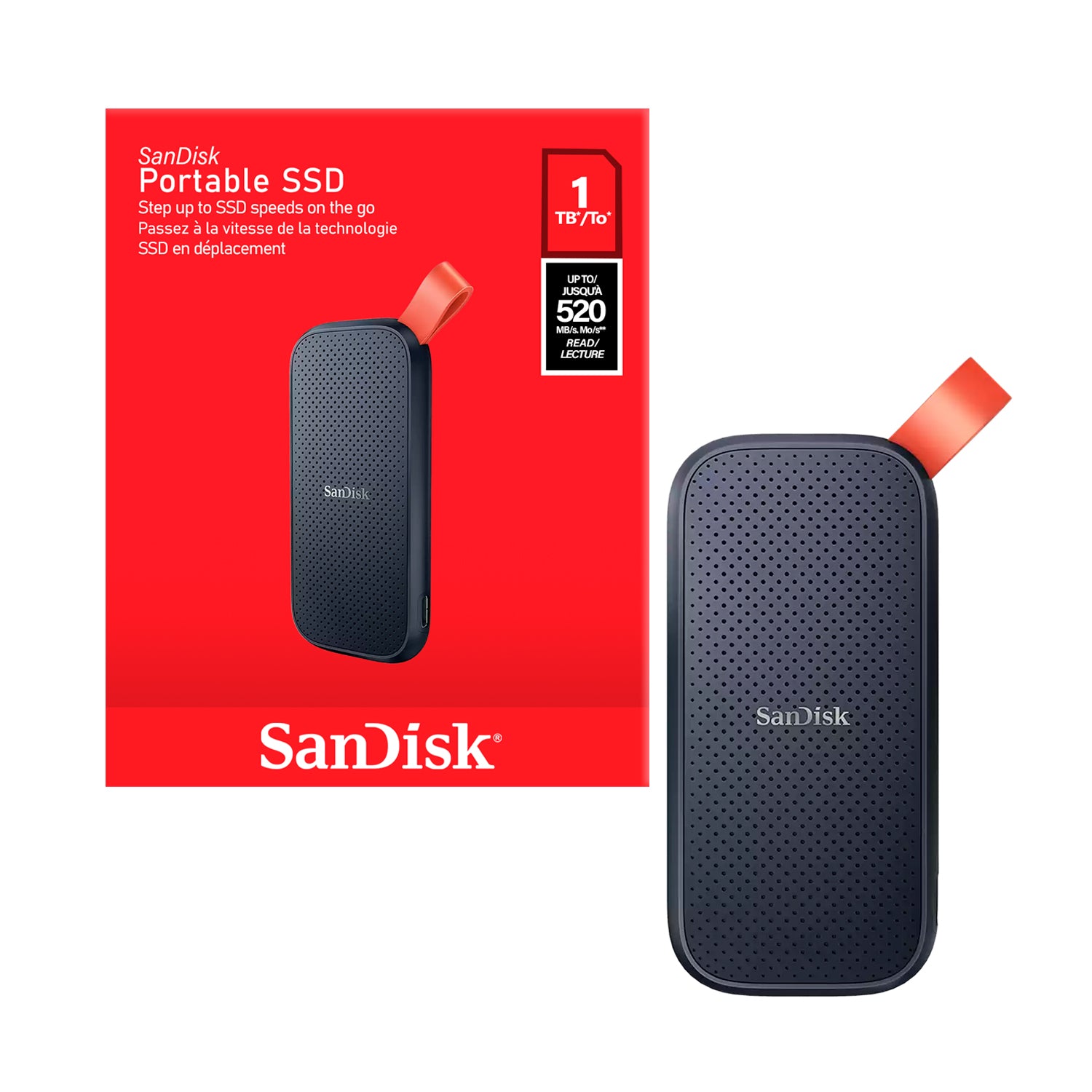 Disco Solido SSD Externo Portatil Sandisk 1TB USB-C a USB 3.2 520MB/s Compatible Windows/Mac - Mayorista de Tecnología