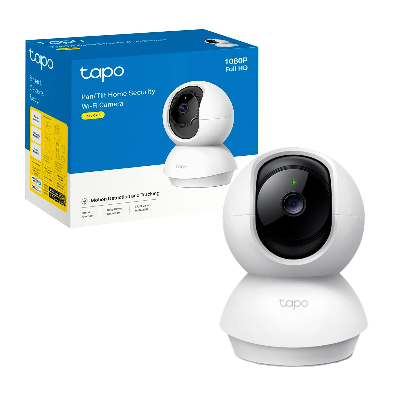 Camara Inalambrica Wifi TP-Link Tapo C200 Smart Pan/Tilt 360º FHD 1080p MicroSD 512GB - Mayorista de Tecnología