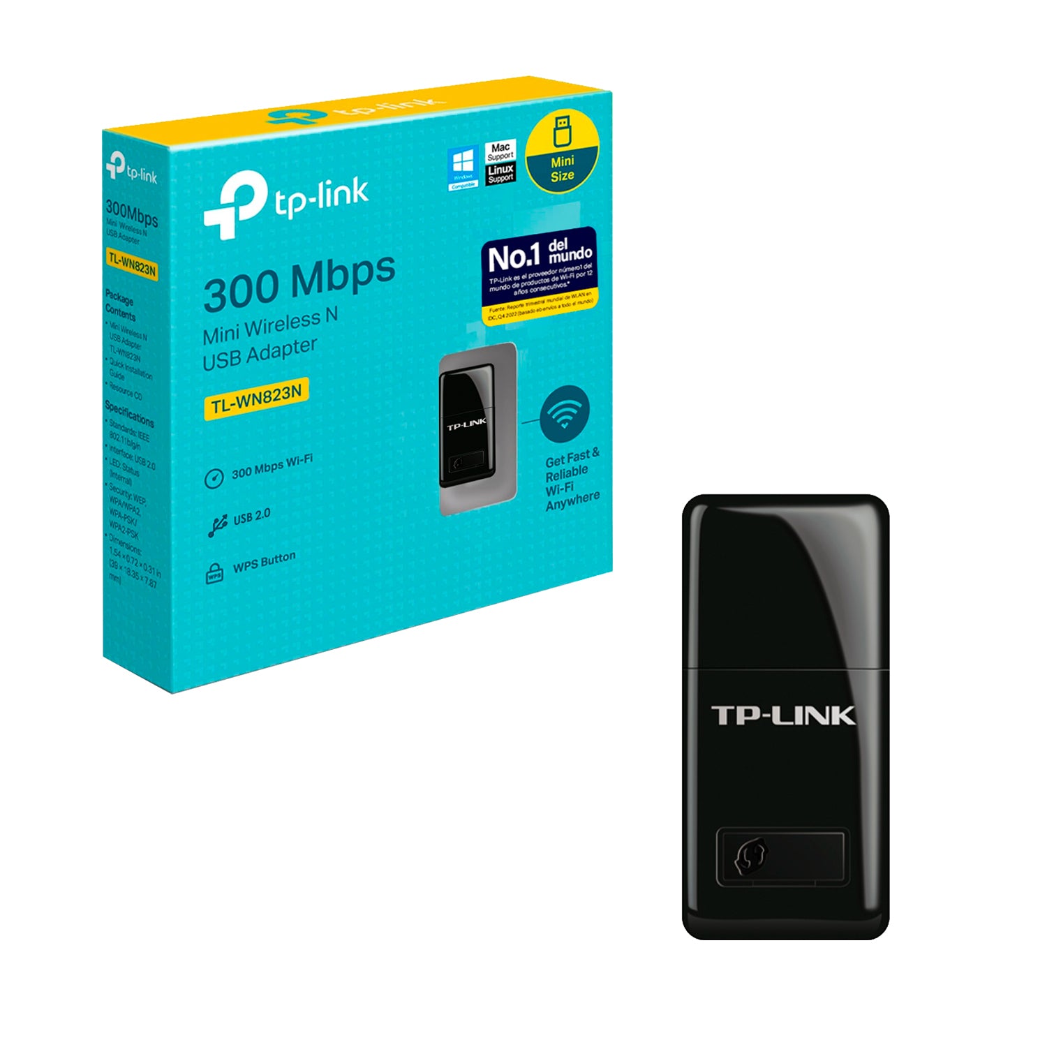 Mini Adaptador Wifi Inalambrico N TP-Link TL-WN823 USB 2.4GHz 300Mbps Soft AP