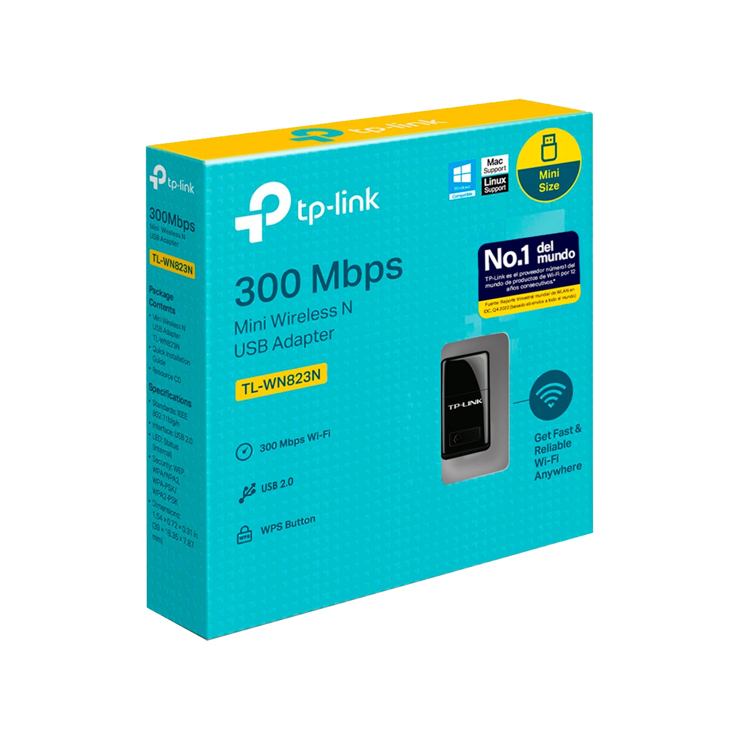 Mini Adaptador Wifi Inalambrico N TP-Link TL-WN823 USB 2.4GHz 300Mbps Soft AP