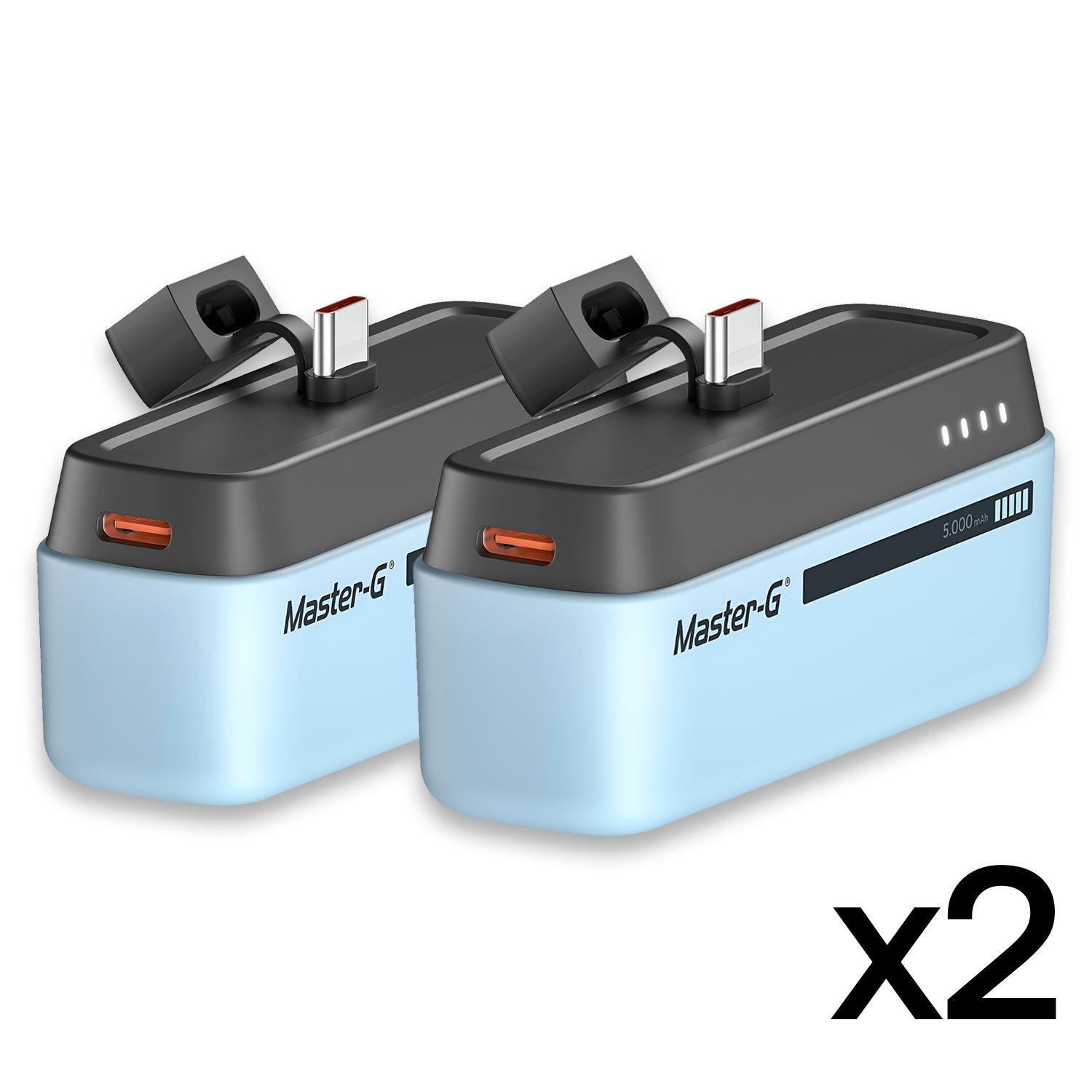Kit Duo Cargadores PowerBank Master-G 5.000mAh 20w Tipo-C