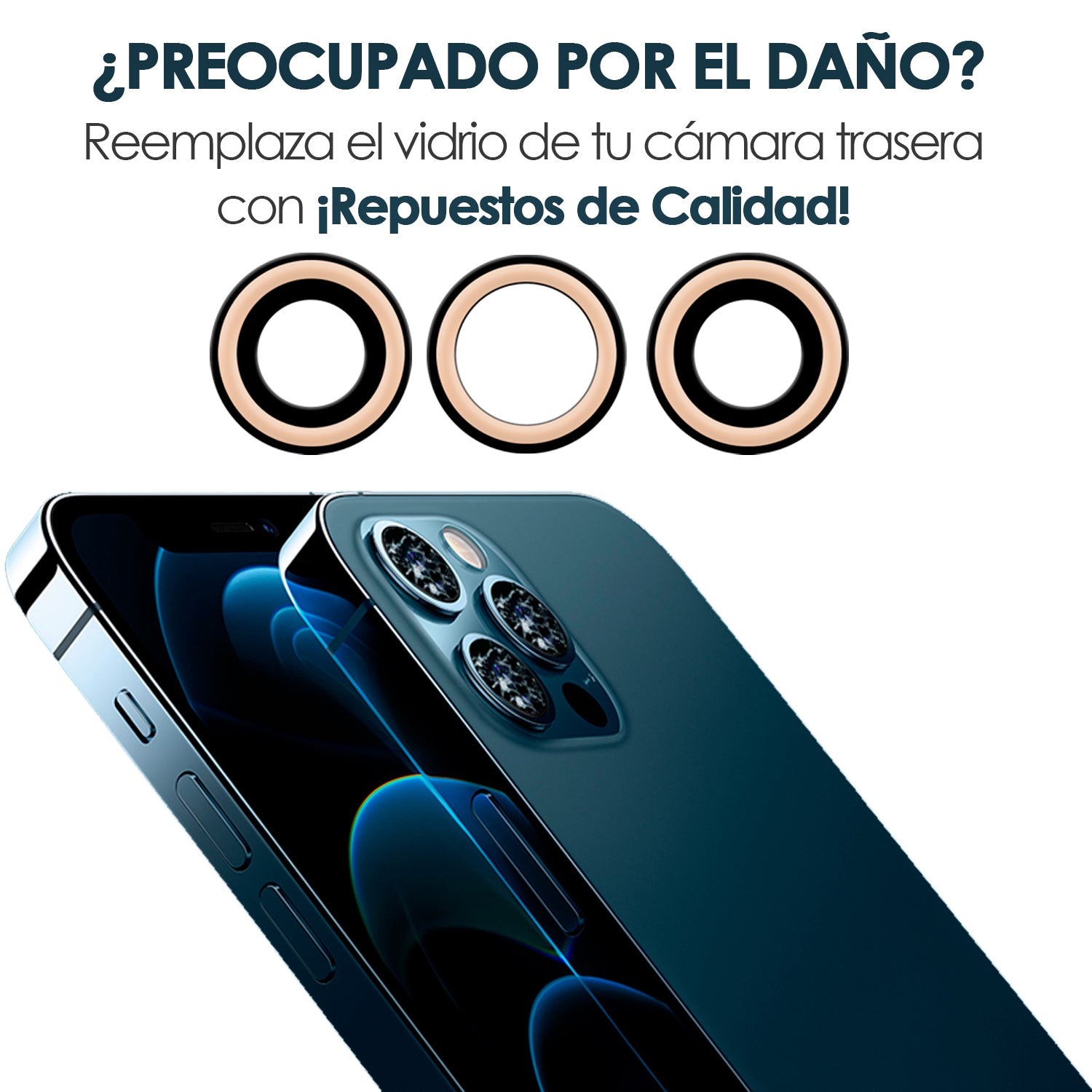 Vidrios de Camaras Trasera Compatible con Iphone 11 Pro