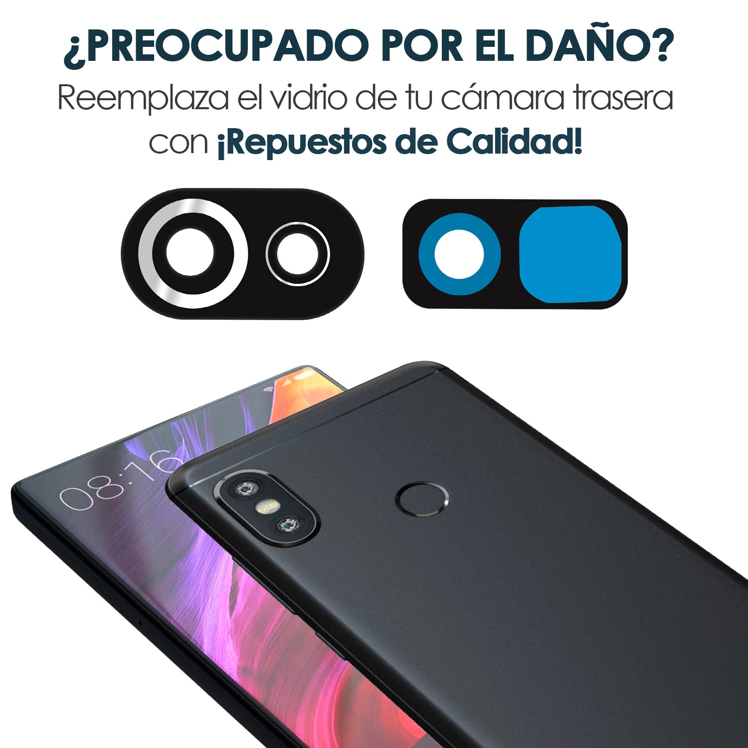 Vidrio de Camara Trasera Compatible con Xiaomi Mi 11 Lite