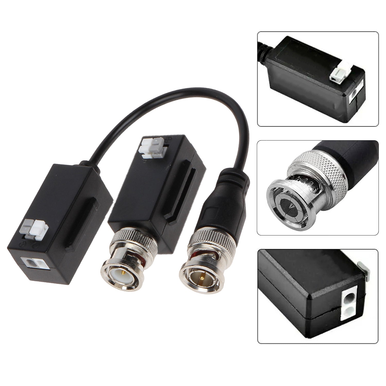 Balun de Video Pasivo VCONN HD-TVI/CVI/AHD/CVBS Transmisor y Receptor de 3MP hasta 4K