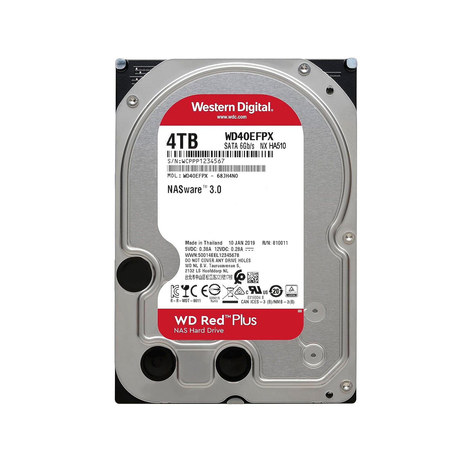 Disco Duro Interno Western Digital Red Plus NAS 4TB 3.5" SATA 3 5400Rpm Cache 256MB [ WD40EFPX ] - Mayorista de Tecnología