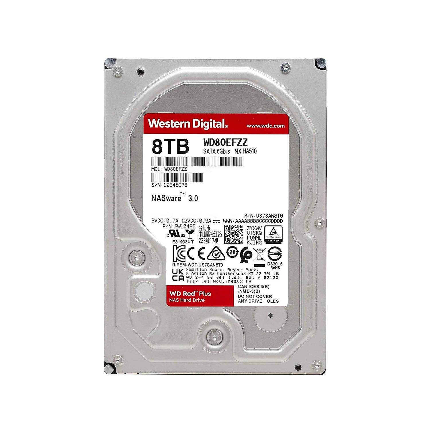 Disco Duro Interno Western Digital Red Plus NAS 8TB 3.5" SATA 3 5640Rpm Cache 128MB [ WD80EFZZ ] - Mayorista de Tecnología