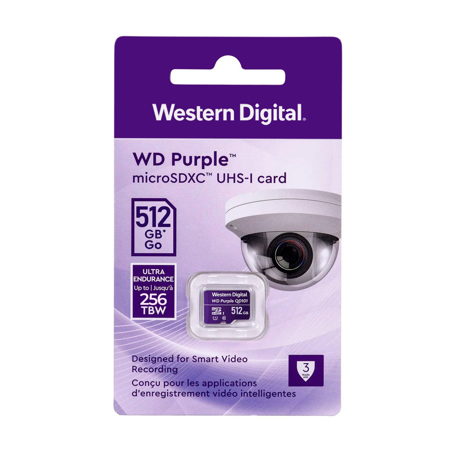 Tarjeta de Memoria MicroSD 512GB WD Purple SDXC UHS-I Clase 10 4K 100MB/s