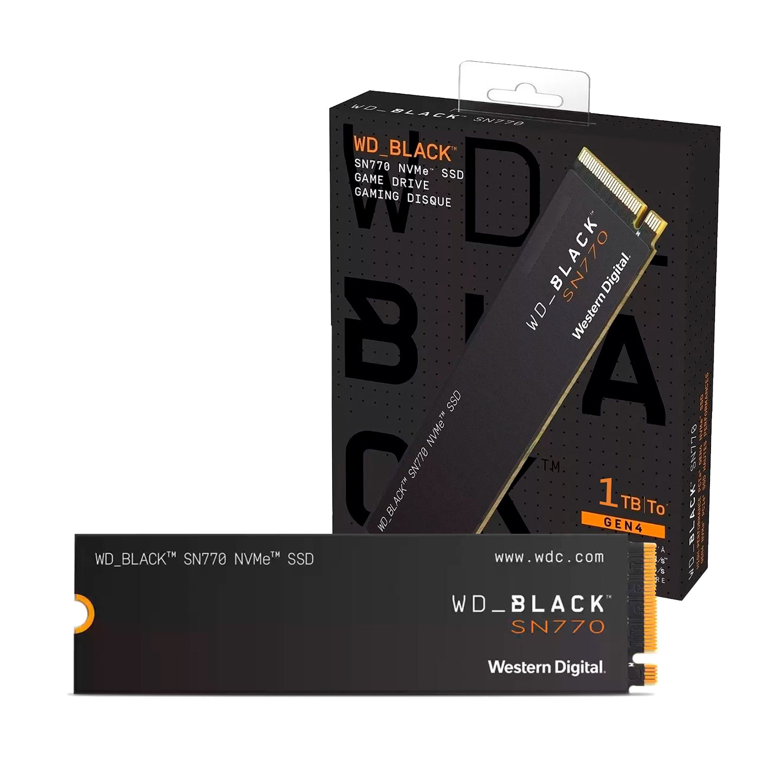 Disco Solido SSD interno Wester Digital Black SN770 1TB M.2 2280 PCIe4 NVMe 5150MB/s [ WDS100T3X0E ] - Mayorista de Tecnología