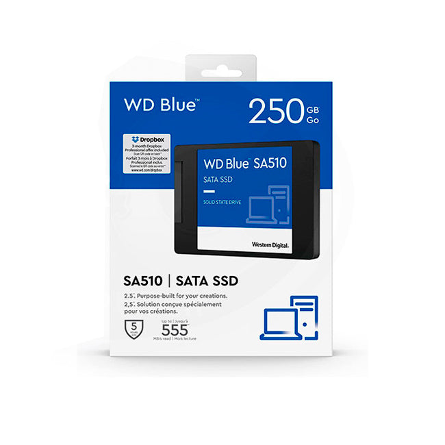 Disco Solido SSD Interno WD SA510 Blue 250GB 6 Gb/s 555MB/S