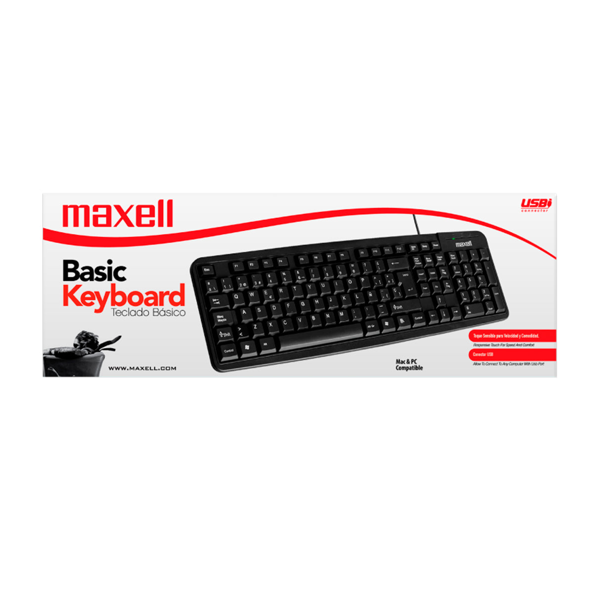 Teclado Basico KB-90 Basickeyboard Maxell USB [ 347215 ] - Mayorista de Tecnología