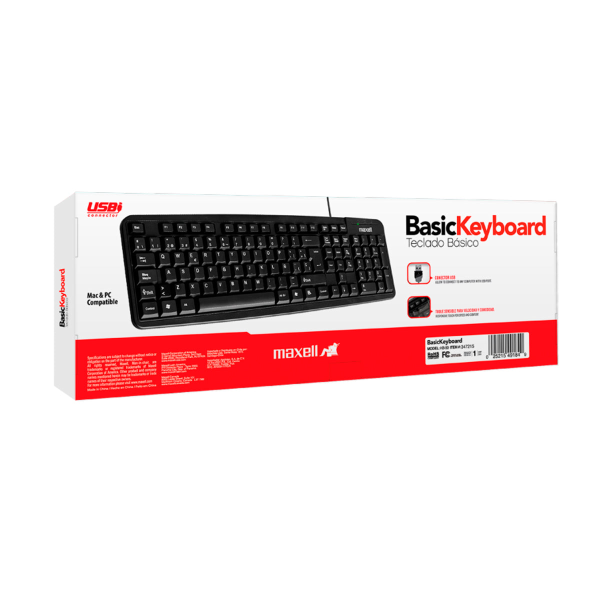 Teclado Basico KB-90 Basickeyboard Maxell USB [ 347215 ] - Mayorista de Tecnología